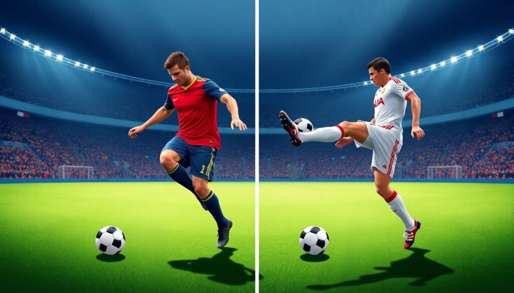 Разбор техники удара штрафных: стиль Бекхэма против стиля Роналду - иллюстрация