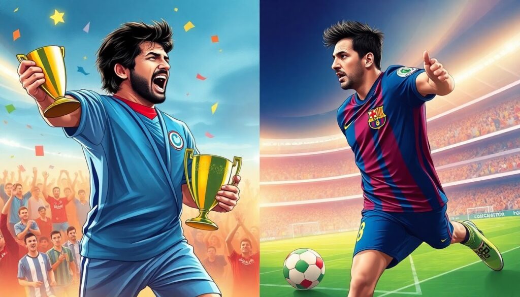 Сравнение Месси и Марадоны: кто величайший футболист Аргентины Сравнение Месси и Марадоны: кто величайший аргентинец - иллюстрация