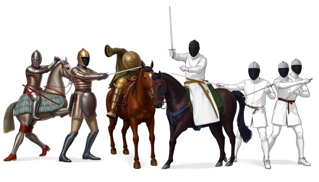 История возникновения фехтования - иллюстрация