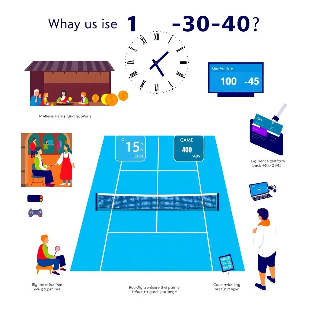 Почему теннисный счет ведется как 15, 30, 40