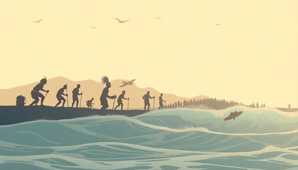 История возникновения серфинга - иллюстрация