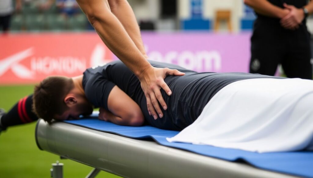 Почему футболисты делают массаж после матча и как он влияет на восстановление Почему футболисты делают массаж после матча - иллюстрация