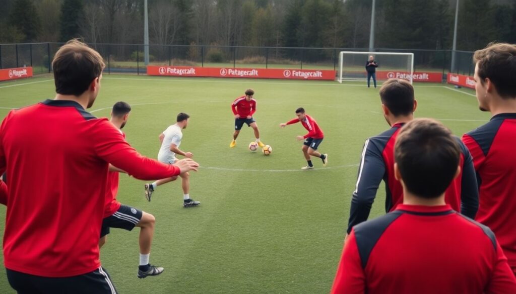 Почему футболисты играют в квадрат на тренировках и что это дает Почему футболисты играют в квадрат на тренировках - иллюстрация