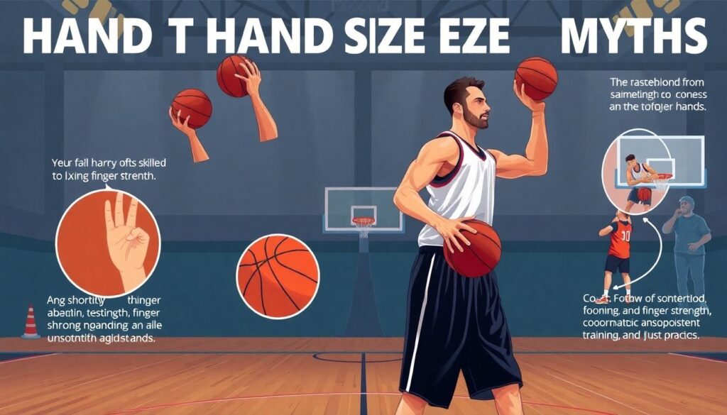 Влияние размера ладони на бросок в баскетболе - иллюстрация