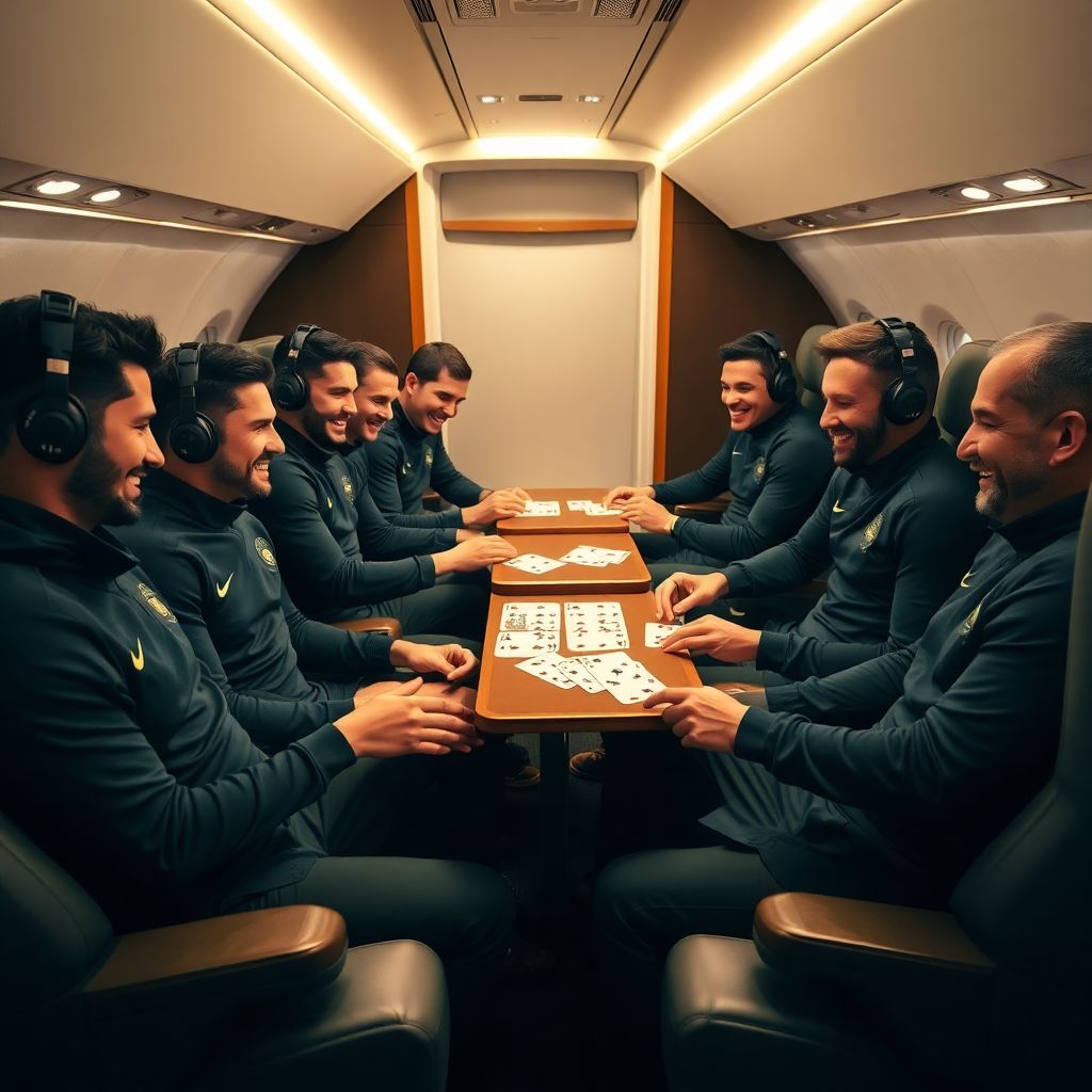 Почему футболисты играют в карты в самолете