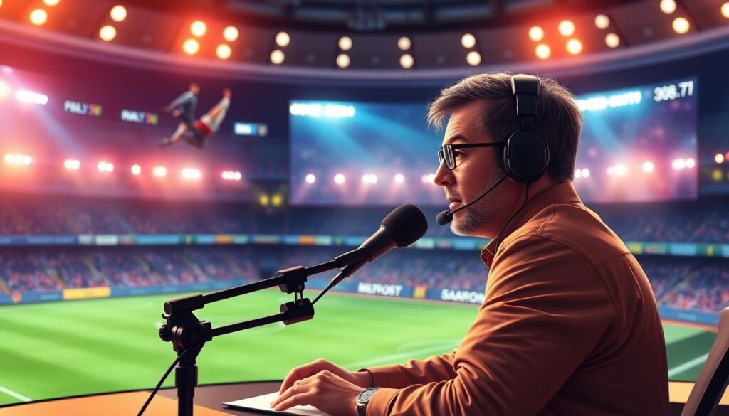 Мастера микрофона: лучшие футбольные комментаторы современности и их фразы. - иллюстрация