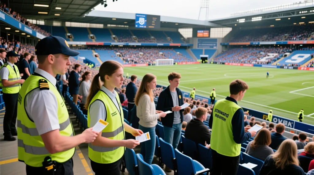 Работа в день матча на стадионе: как устроиться стюард на футболе и что делать. - иллюстрация
