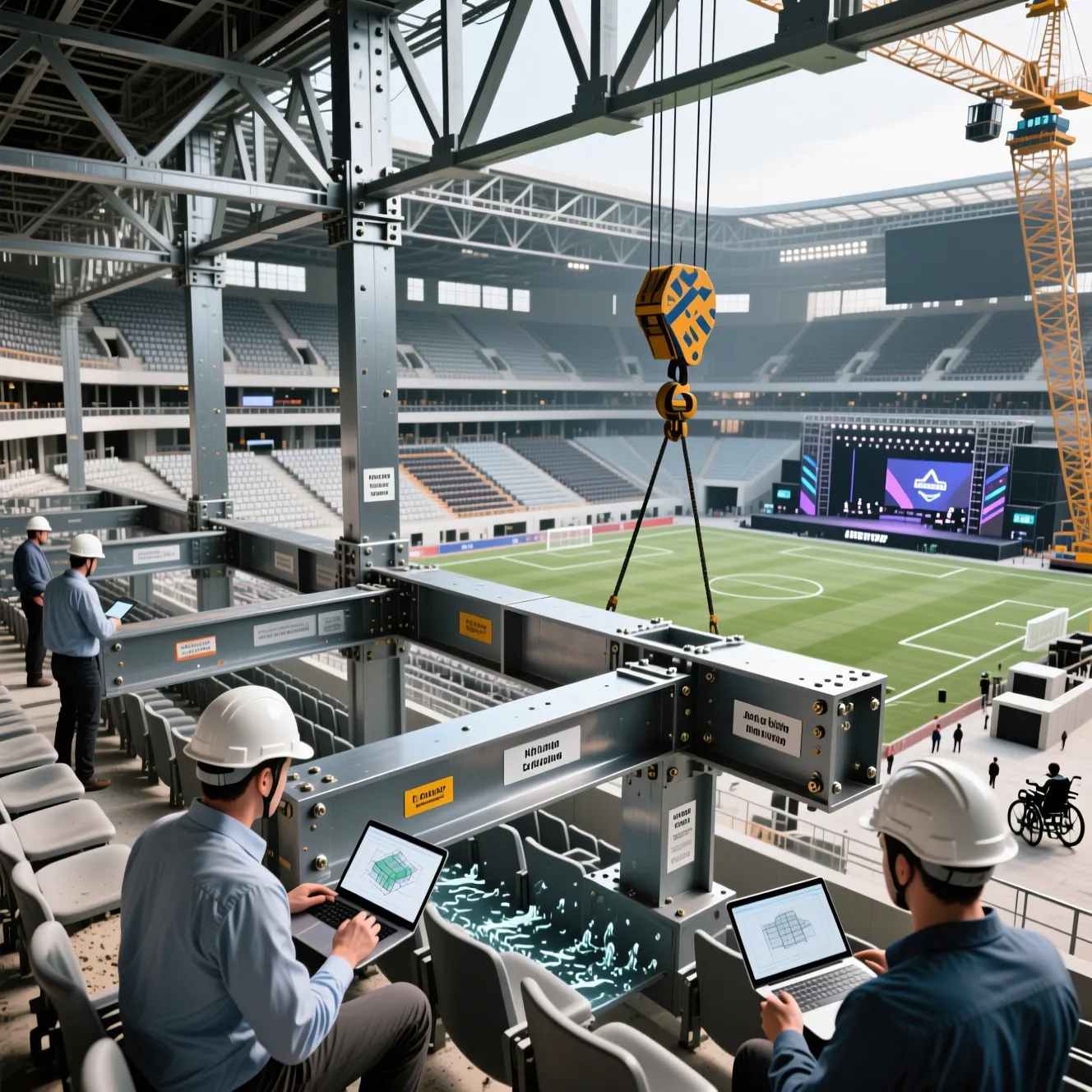 Инженерные решения для арен: производство строительных металлоконструкций для трибун.