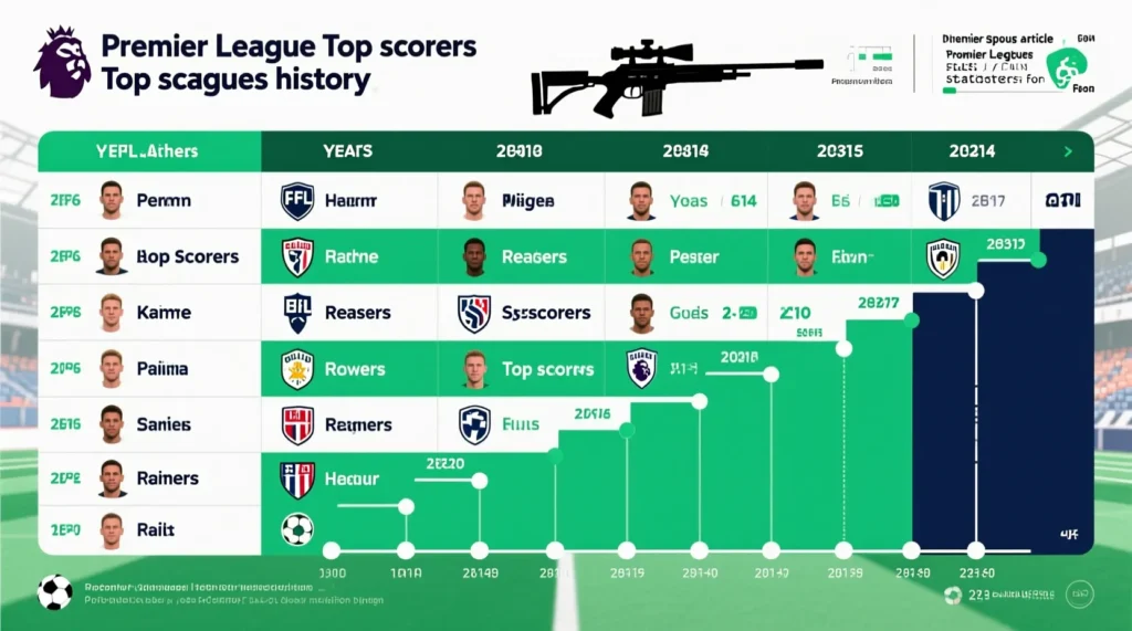 Обновленный список снайперов: бомбардиры апл за всю историю лиги по годам. - иллюстрация