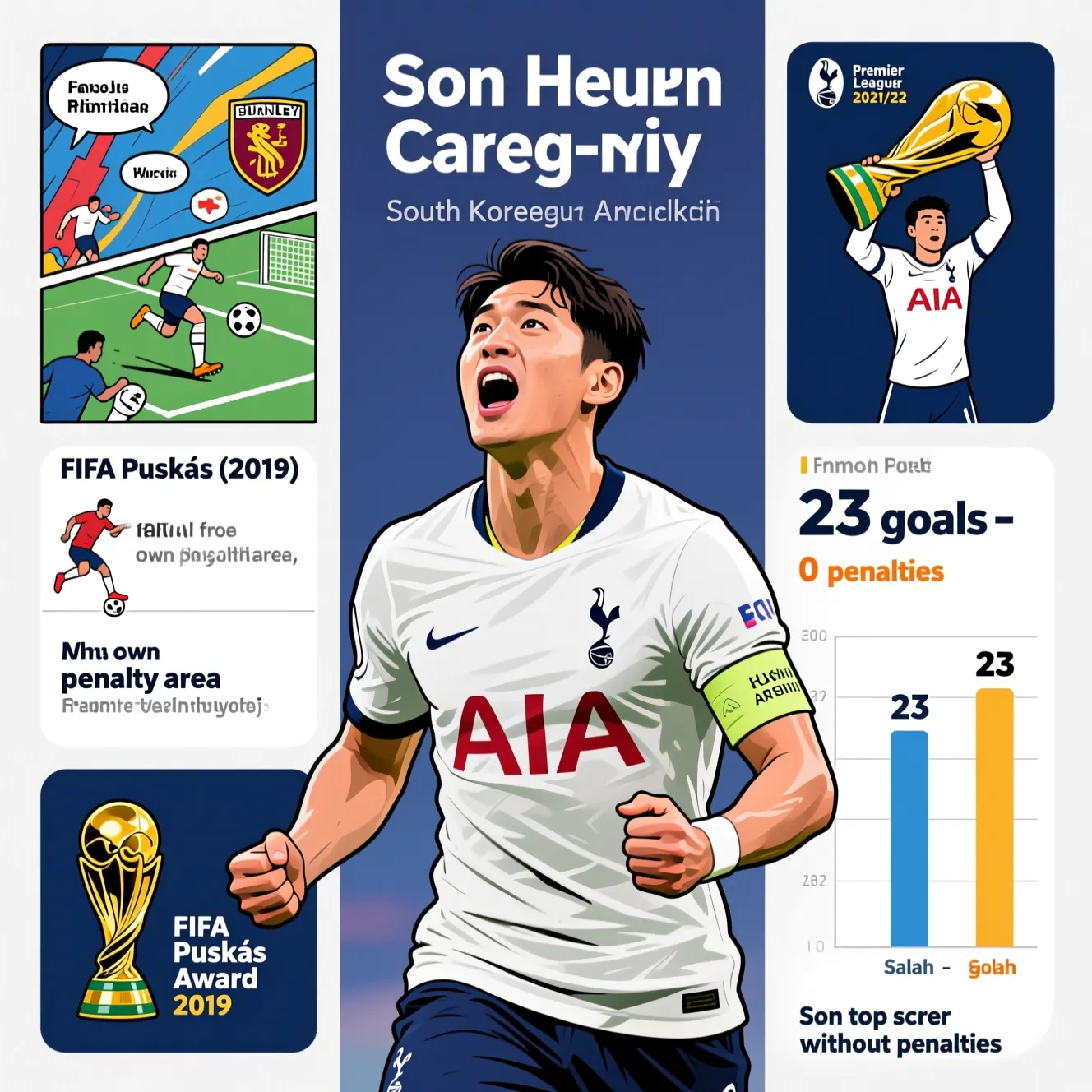 Список индивидуальных достижений: все главные сон хын мин награды в карьере.