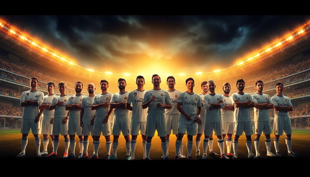 Золотой фонд мадридского клуба: величайшие легенды реал мадрида всех времен. - иллюстрация