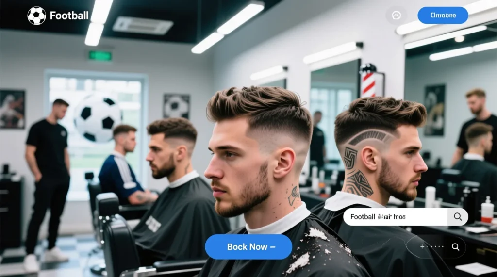Тренды в барбершопах: самые популярные футбольные причёски среди молодежи. - иллюстрация
