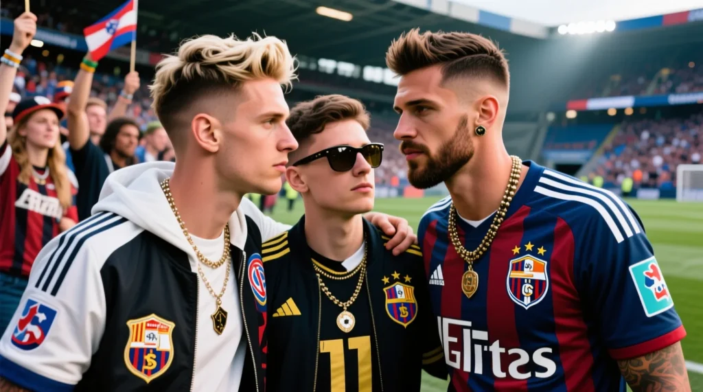 Тренды в барбершопах: самые популярные футбольные причёски среди молодежи. - иллюстрация
