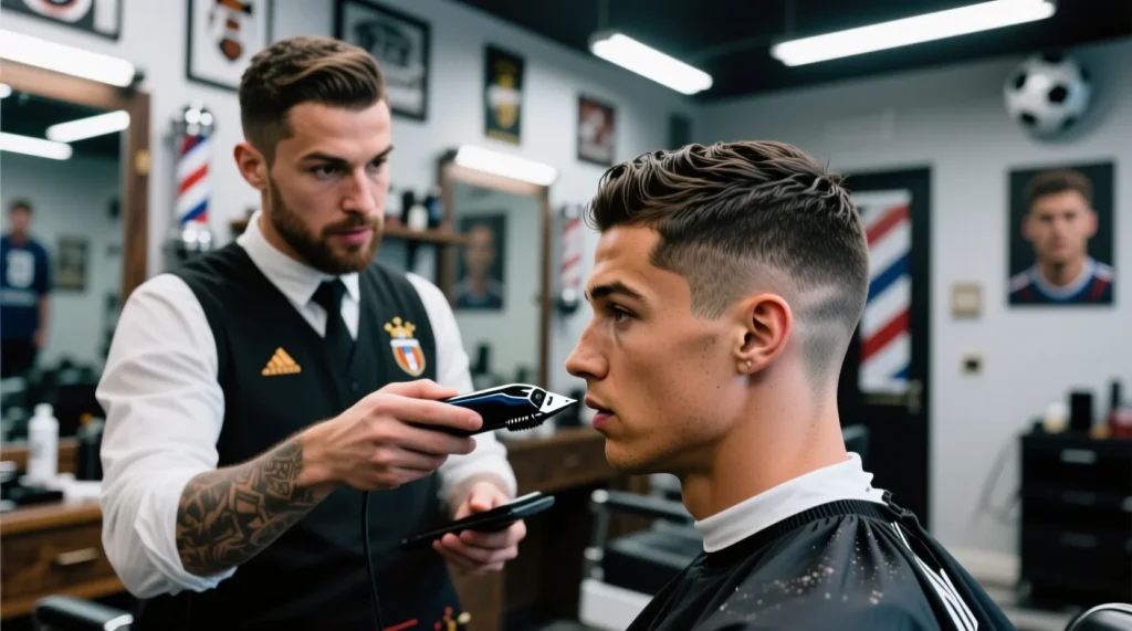 Тренды в барбершопах: самые популярные футбольные причёски среди молодежи. - иллюстрация