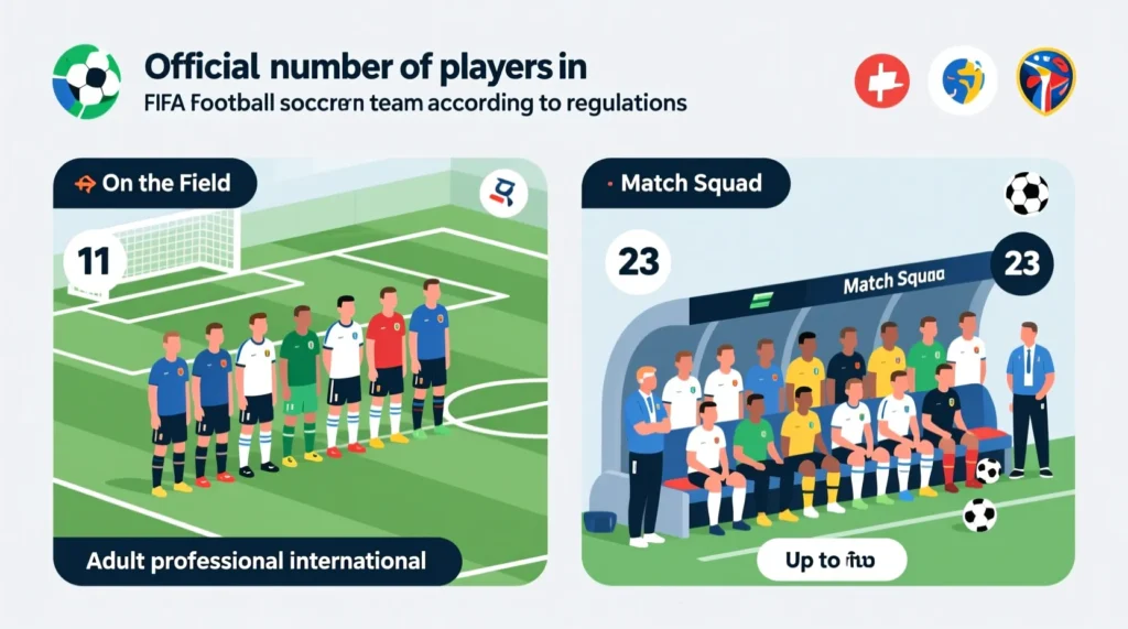Почему по правилам ФИФА в футбольной команде 11 человек выходят на поле. - иллюстрация