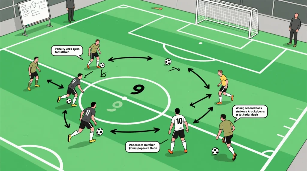 Роль наконечника атак: что означает классическая цифра 9 в футболе для тактики. - иллюстрация