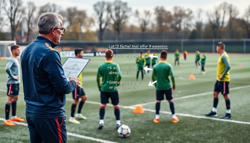 Короткий пас и современная тики така: стилистика игры как путь к победе Стилистика игры через короткий пас: современная тики така это путь к победе. - иллюстрация