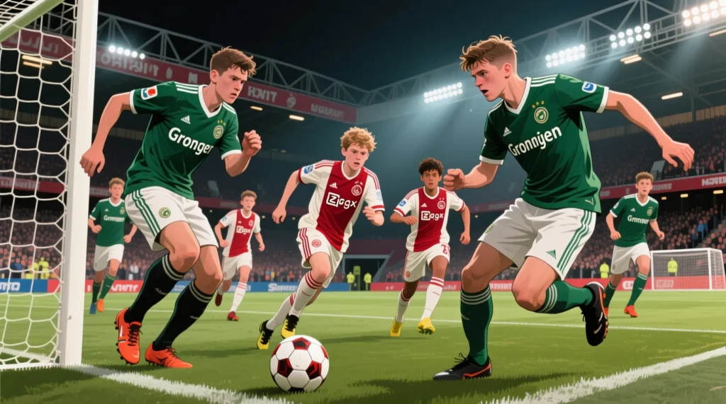 Традиционное противостояние в Эредивизи: обзор матча аякс гронинген за сегодня Традиционное противостояние в Эредивизи: краткий обзор матча команд аякс гронинген за сегодня. - иллюстрация