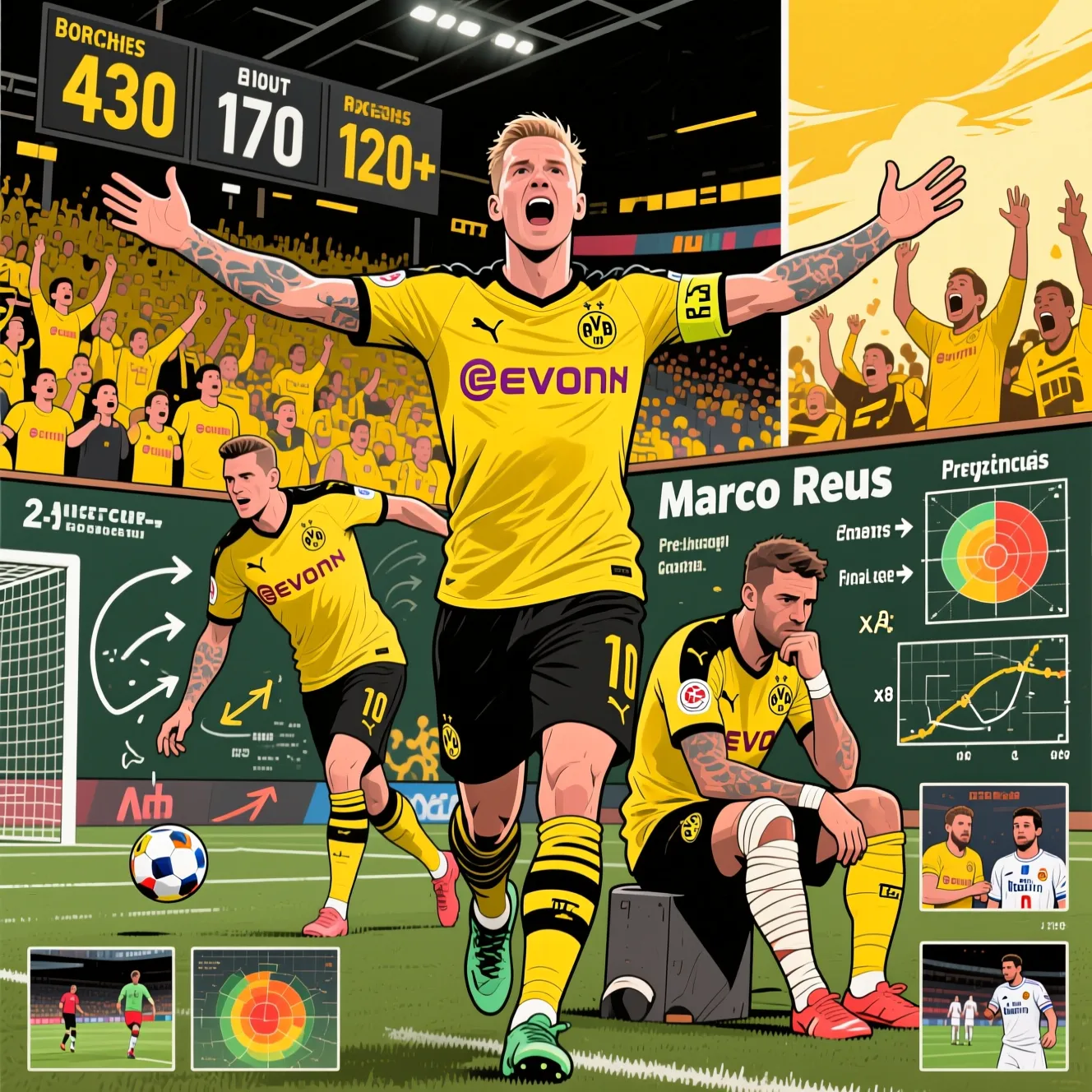 Итоги выступлений лидера «Боруссии»: какая финальная марко ройс статистика за все годы в Дортмунде.