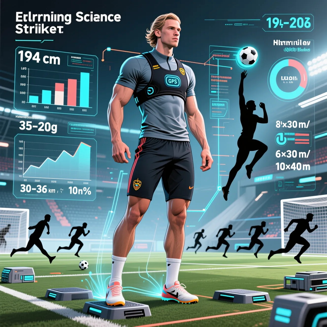 Антропометрические показатели норвежского форварда: холанд рост вес и данные тестов.