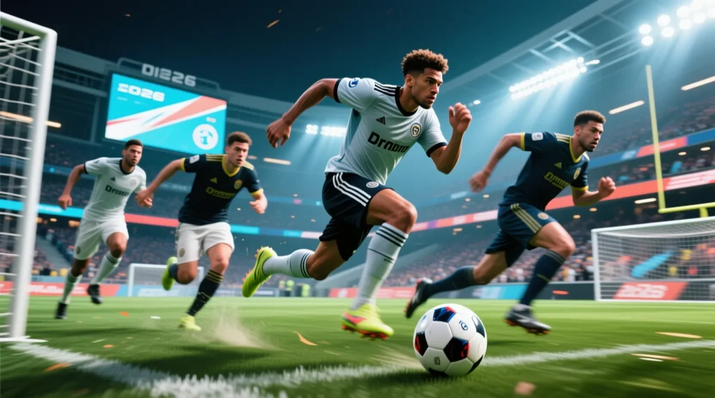 Дриблинг в современном футболе: искусство владения мячом один в один Искусство владения мячом один в один: в современном футболе дриблинг это ключ к обходу обороны. - иллюстрация