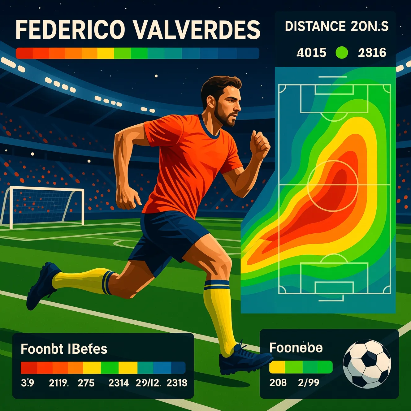 Статистика уругвайского полузащитника: какая у игрока федерико вальверде статистика по пробегу за матч.
