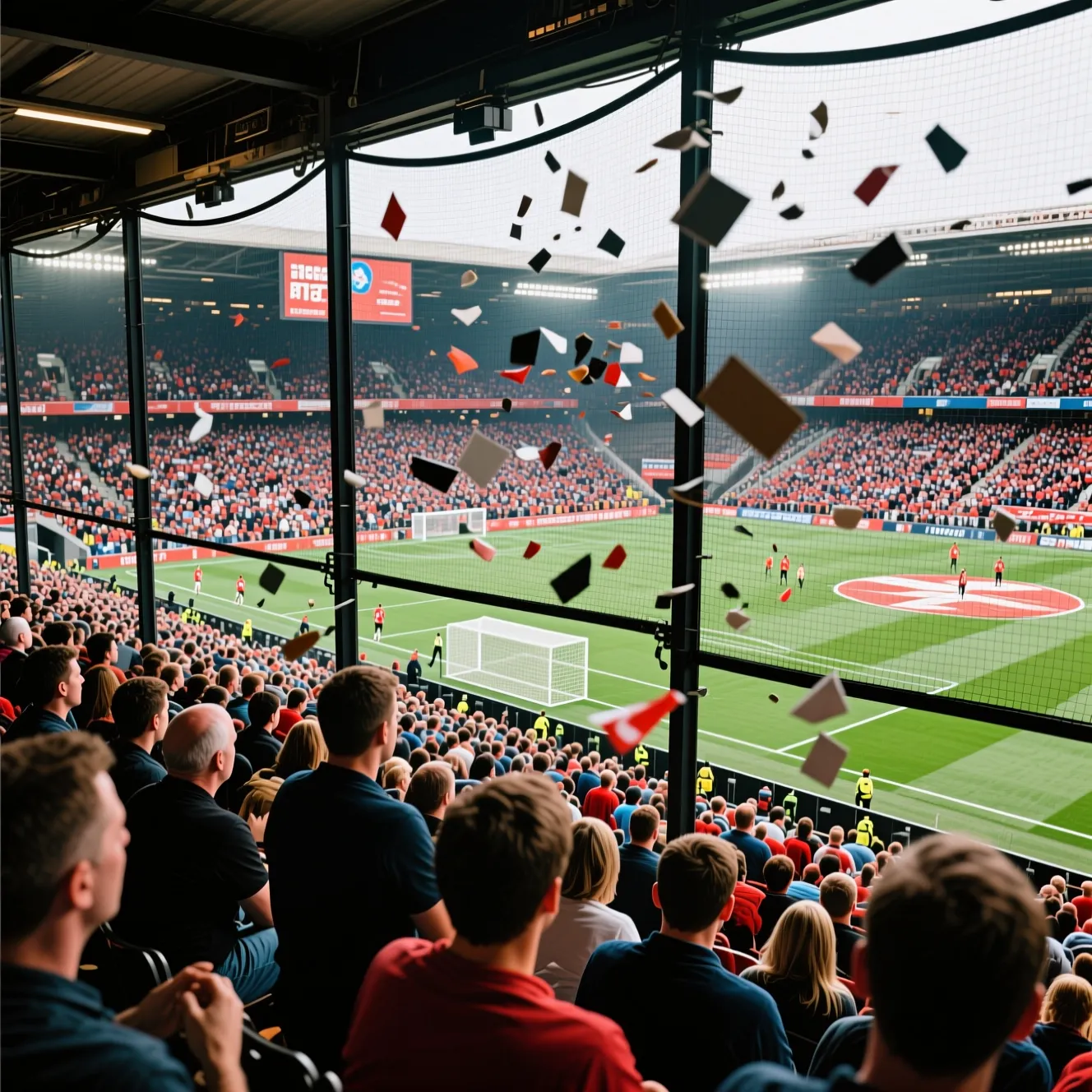 Безопасность на трибунах стадиона: почему специальная сетка для окон используется в фан зонах арен.