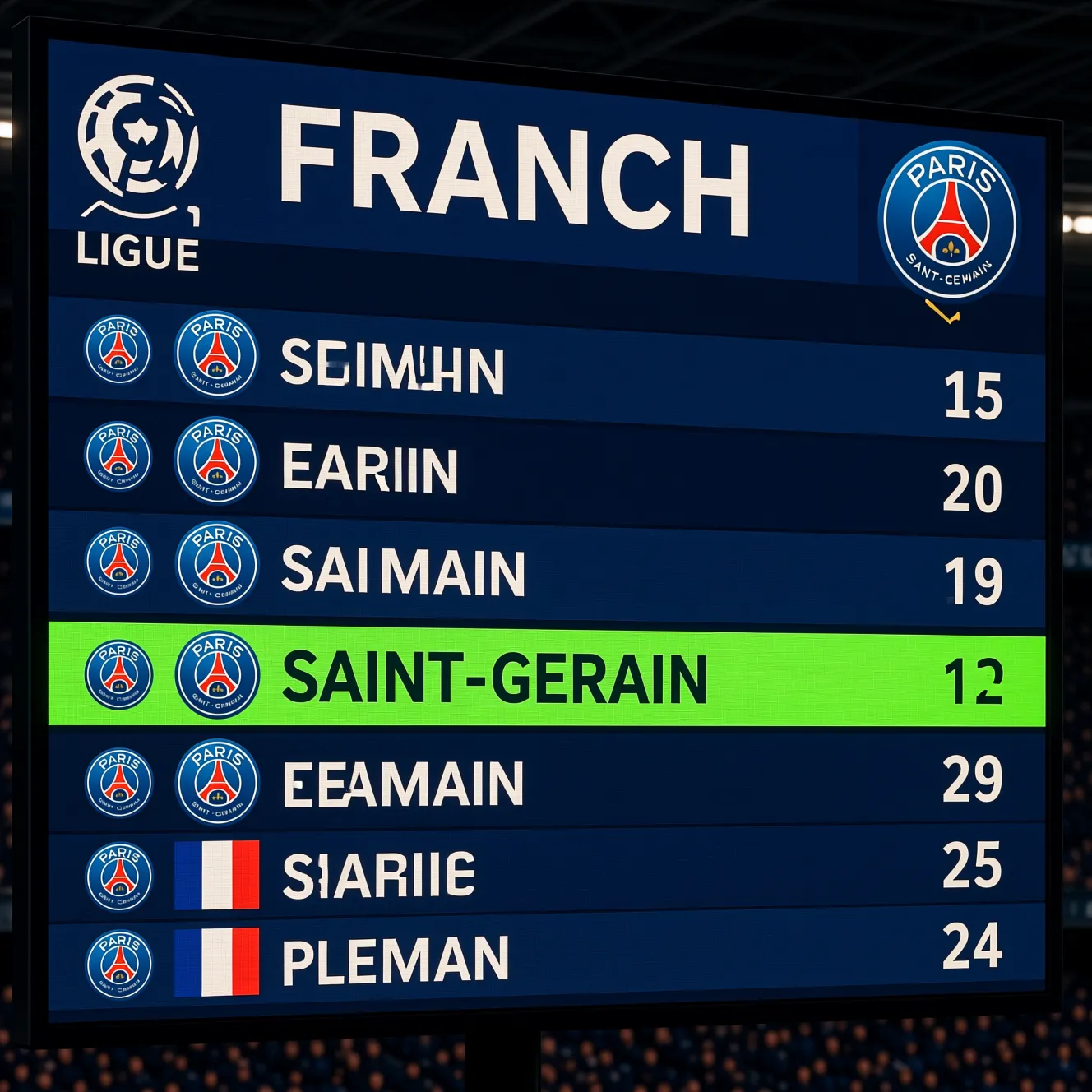 Положение команд в чемпионате Франции: актуальная псж турнирная таблица лиги на сегодняшний день.