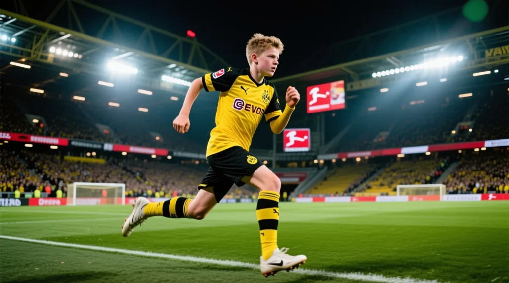 Рекордсмен Бундеслиги по возрасту: какие уникальные достижения имеет юный юссуфа мукоко в Дортмунде. - иллюстрация