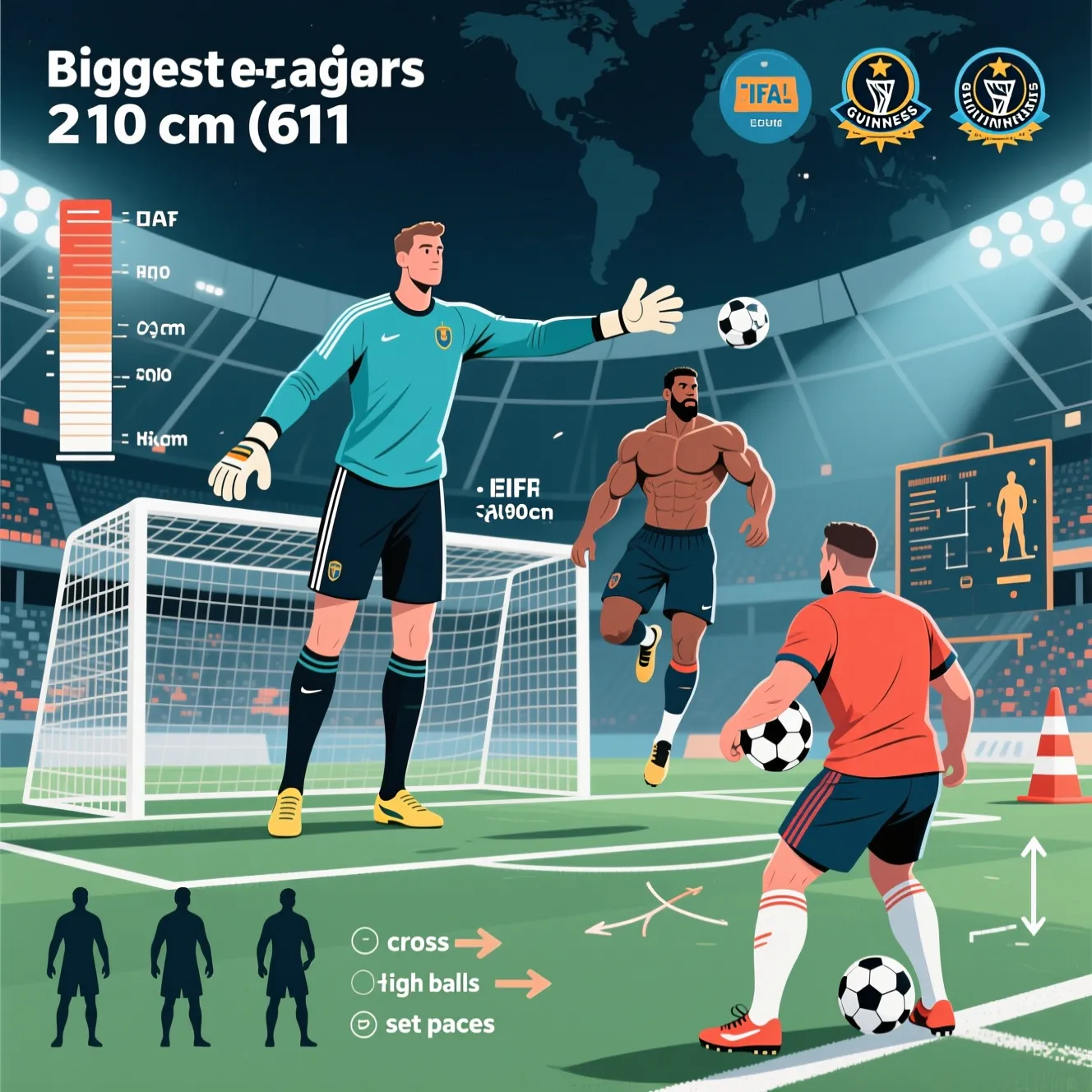 Мощные атлеты в истории спорта: кто официально признан как самый большой футболист в мире.