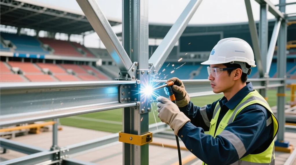 Техническое обслуживание спортивных арен: почему качественные сварочные работы важны для каркаса трибун. - иллюстрация