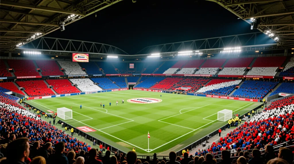 Принципиальное дерби Нидерландов: подробный обзор и видео голов в матче команд фейеноорд - псв сегодня. - иллюстрация