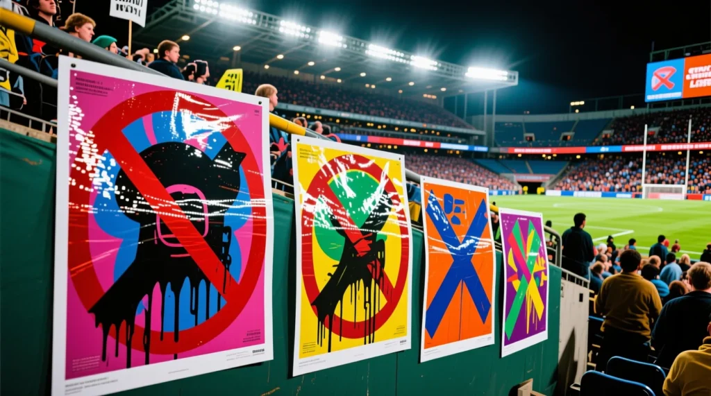 Шаблон для творчества болельщиков: как использовать сердце шаблон для плакатов в поддержку своей команды. - иллюстрация