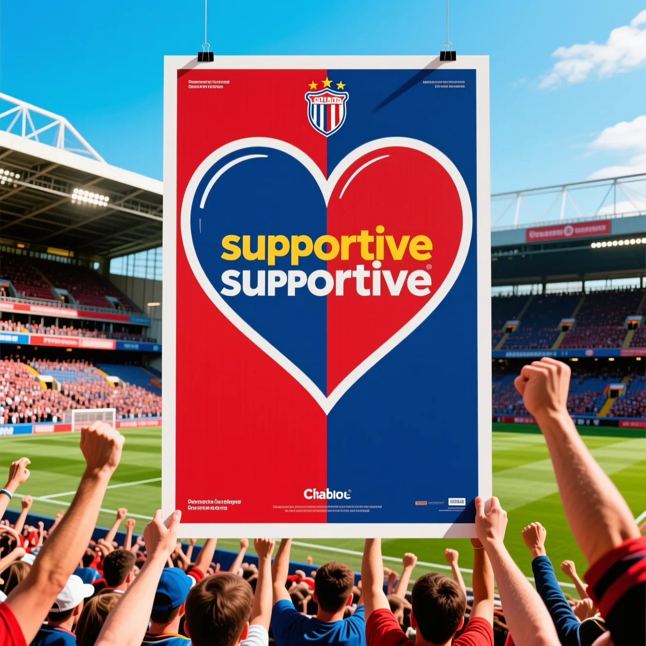 Шаблон для творчества болельщиков: как использовать сердце шаблон для плакатов в поддержку своей команды.