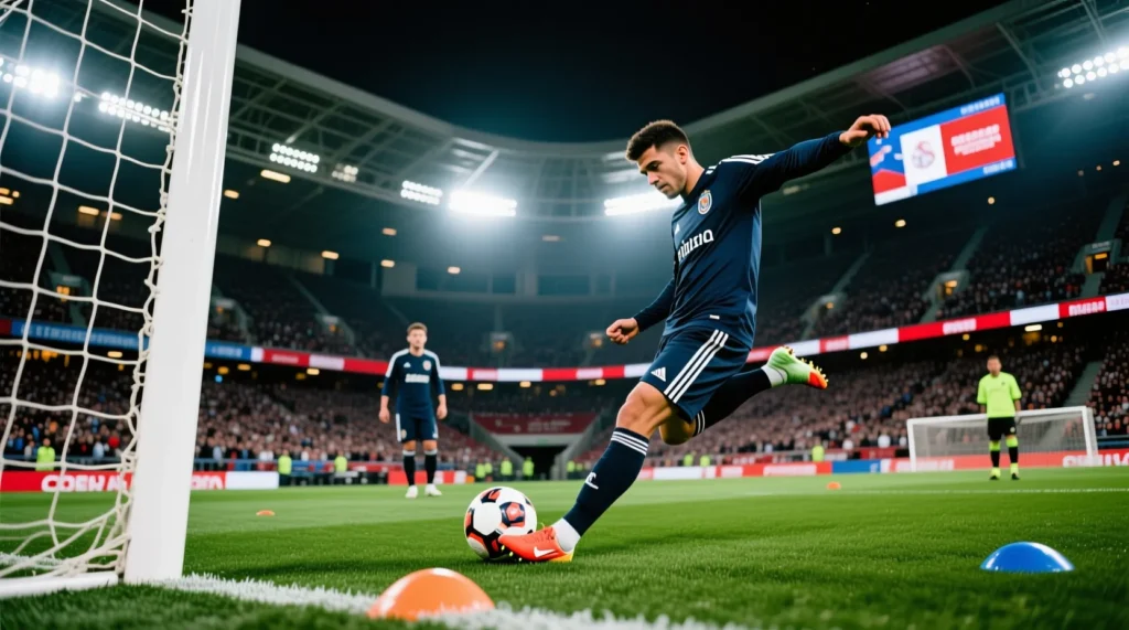 Искусство исполнения стандартных положений: как правильно пробить штрафной удар в футболе, чтобы забить. - иллюстрация