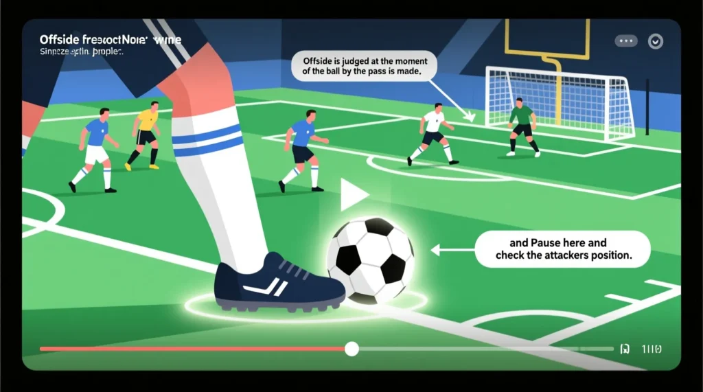 Гид по правилам для новичков: как определить офсайд в футболе с помощью стоп-кадра. - иллюстрация