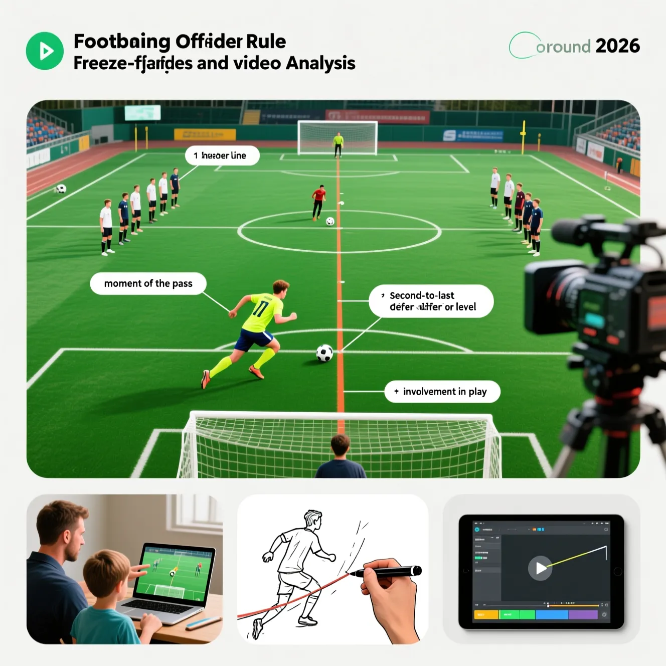 Гид по правилам для новичков: как определить офсайд в футболе с помощью стоп кадра.