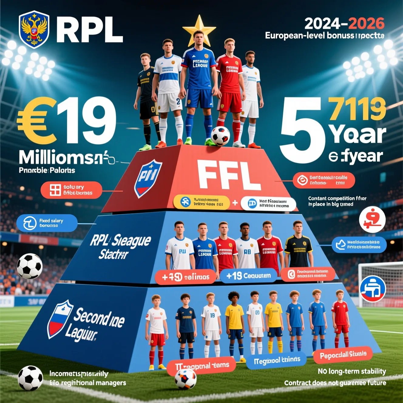 Ответ на частый финансовый вопрос: сколько зарабатывают футболисты в россии в среднем.