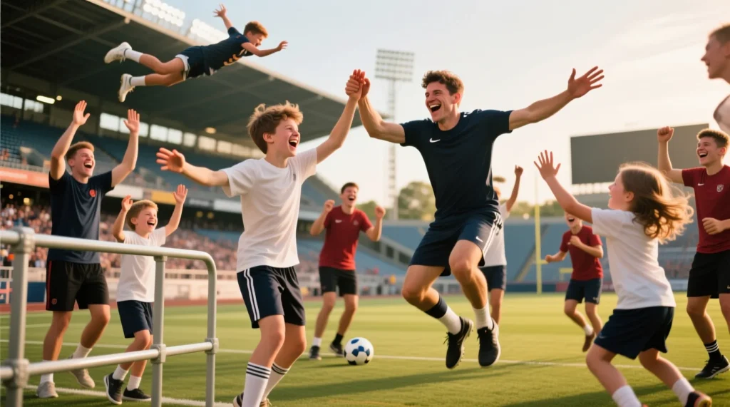 Эмоции на поле: самое запоминающееся празднование гола, ставшее визитной карточкой игрока. - иллюстрация