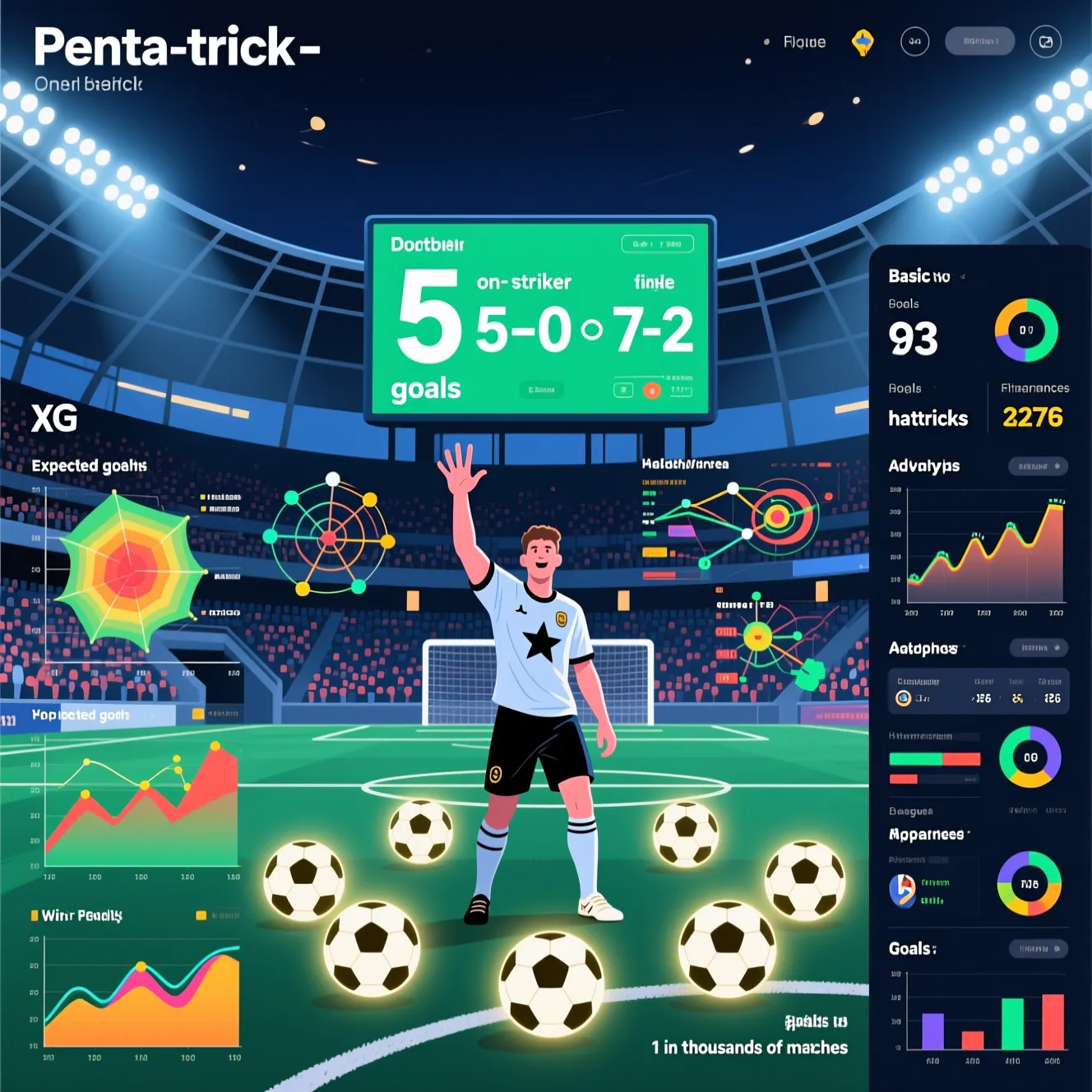 Уникальные бомбардирские достижения: как часто случается пента трик в футболе на топ уровне.