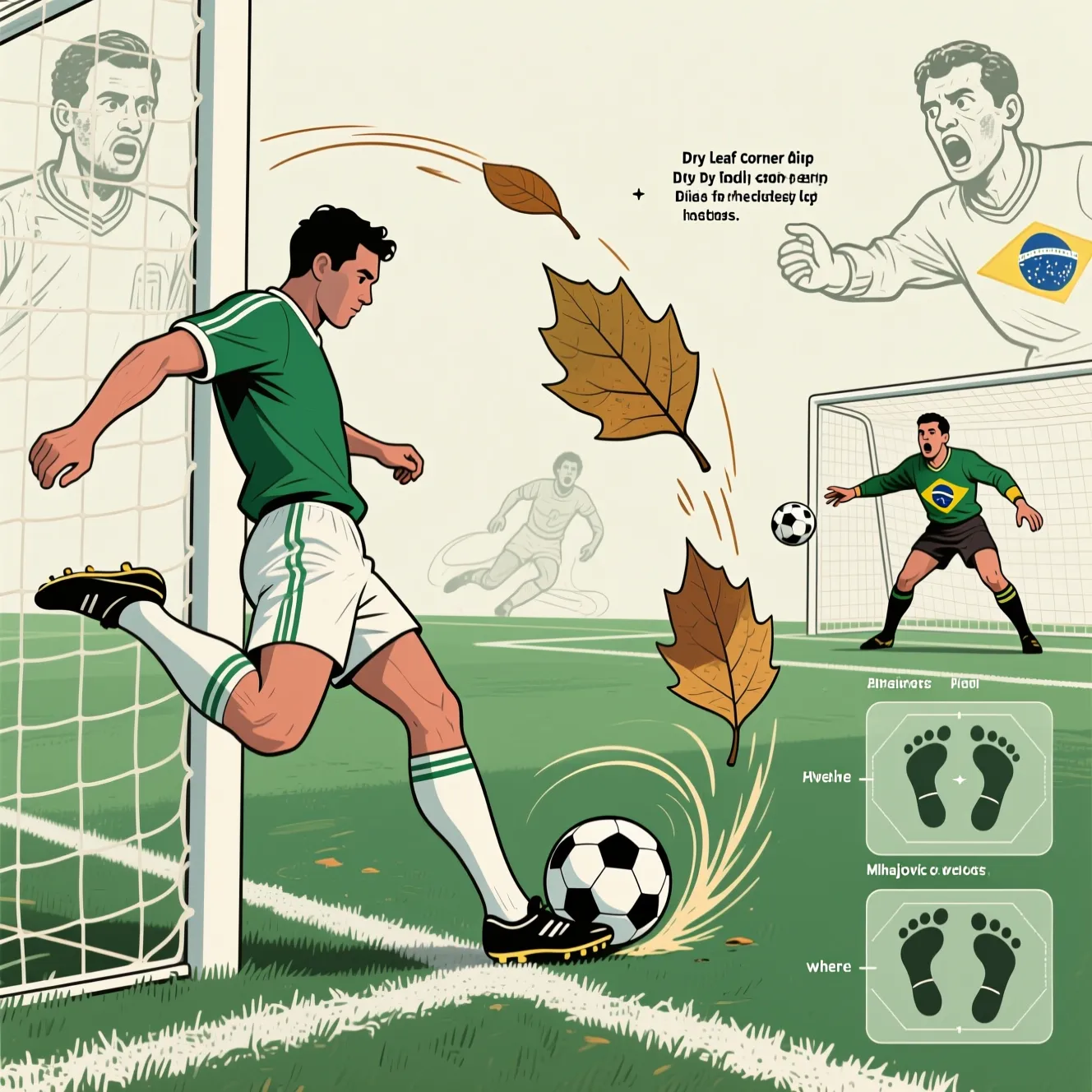 Изящный удар с подкруткой: как правильно исполнять сухой лист футбол с углового.