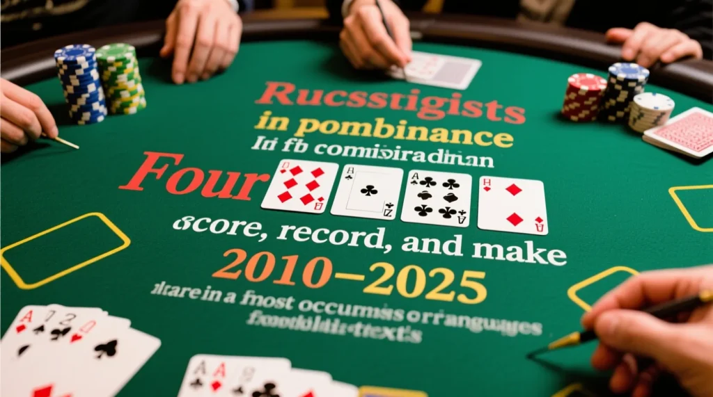 Правильная терминология голов: забить 4 гола в футболе это достижение, называемое покером. - иллюстрация