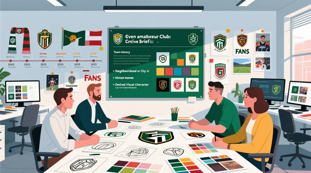 Дизайн и символика команд: как создается по-настоящему красивый футбольная эмблема для клуба. - иллюстрация