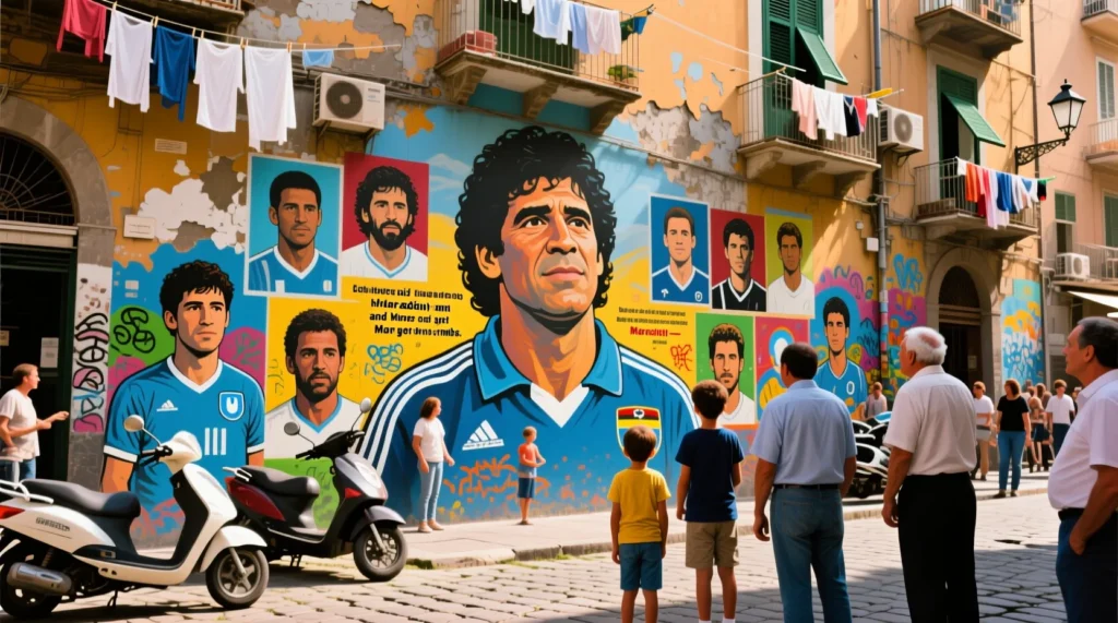 Кумиры города у подножия Везувия: величайшие легенды наполи от Марадоны до Кварацхелии. - иллюстрация