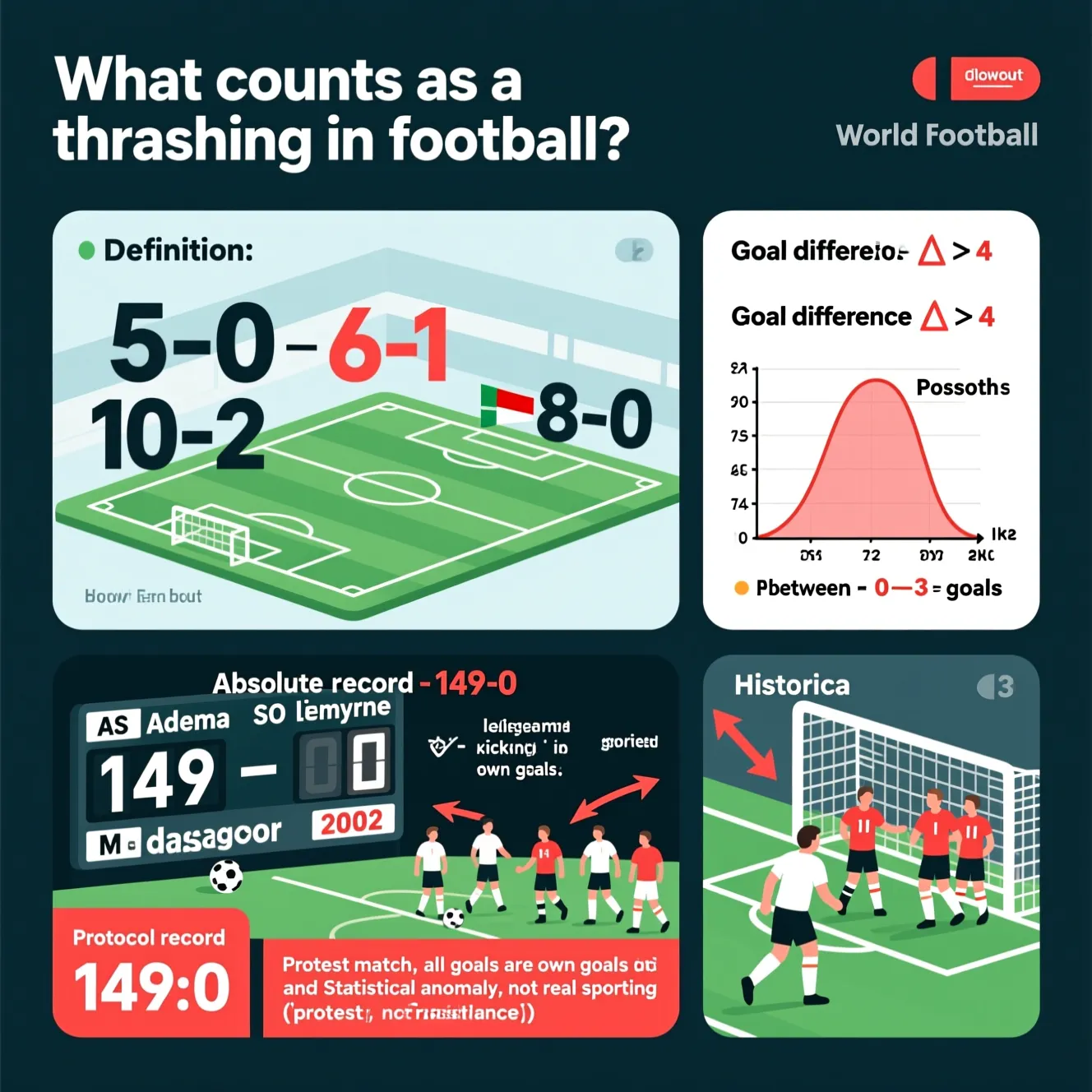 Аномальные результаты на табло: какой разгромный счет в футболе считается самым крупным в мире.