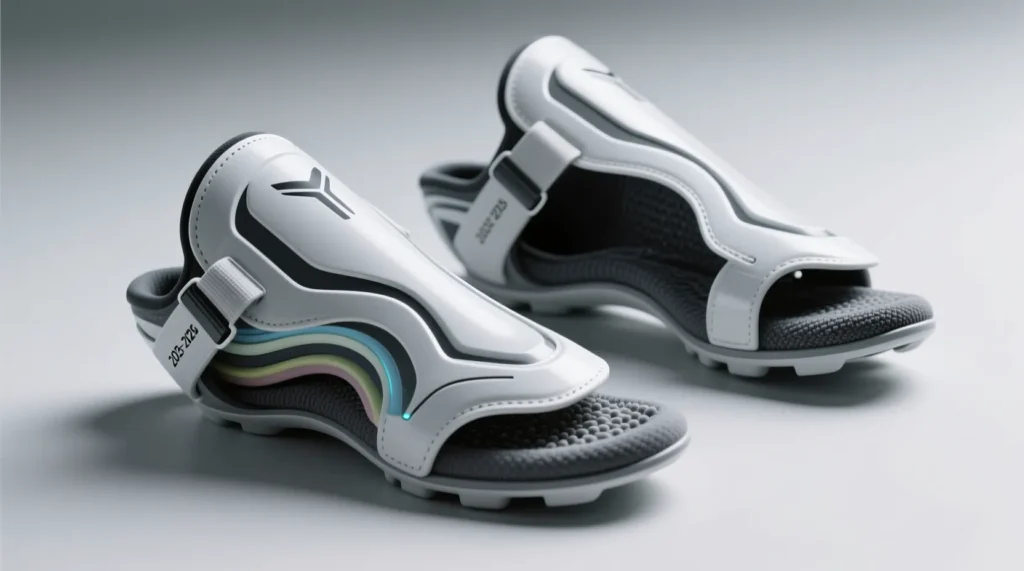 Важные элементы формы игрока: какая деталь экипировки футболиста защищает голеностоп от травм. - иллюстрация