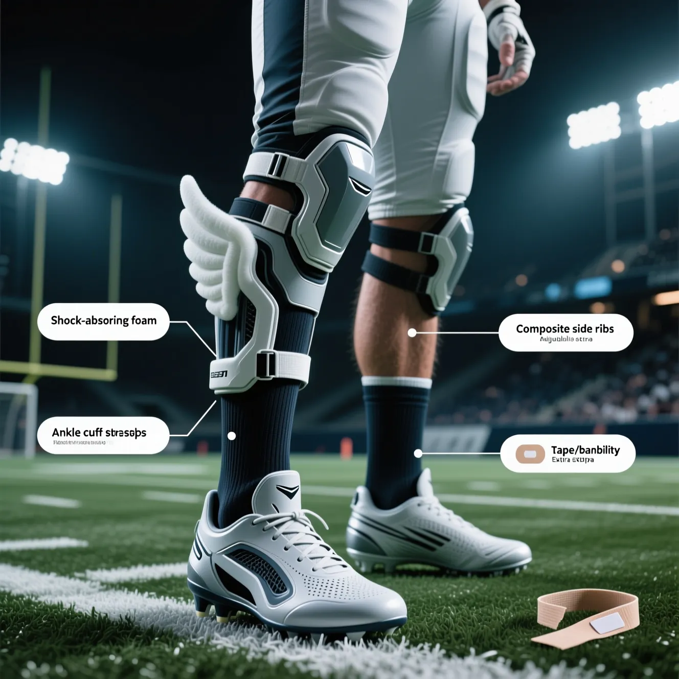 Важные элементы формы игрока: какая деталь экипировки футболиста защищает голеностоп от травм.