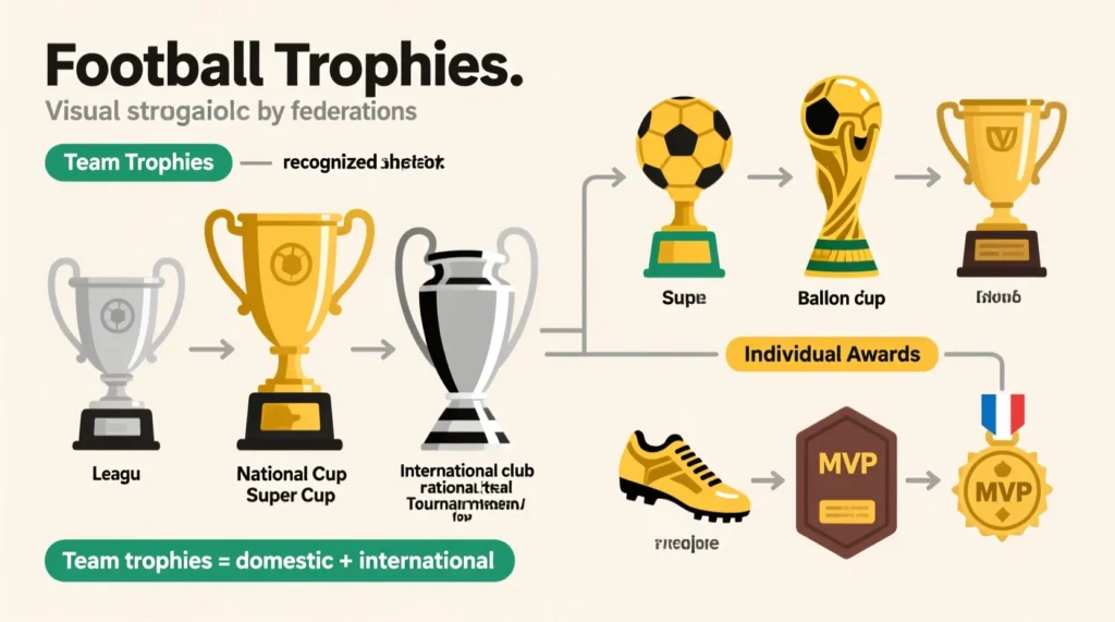 Путь к «Золотому мячу»: какие все трофеи в футболе может выиграть профессиональный игрок. - иллюстрация