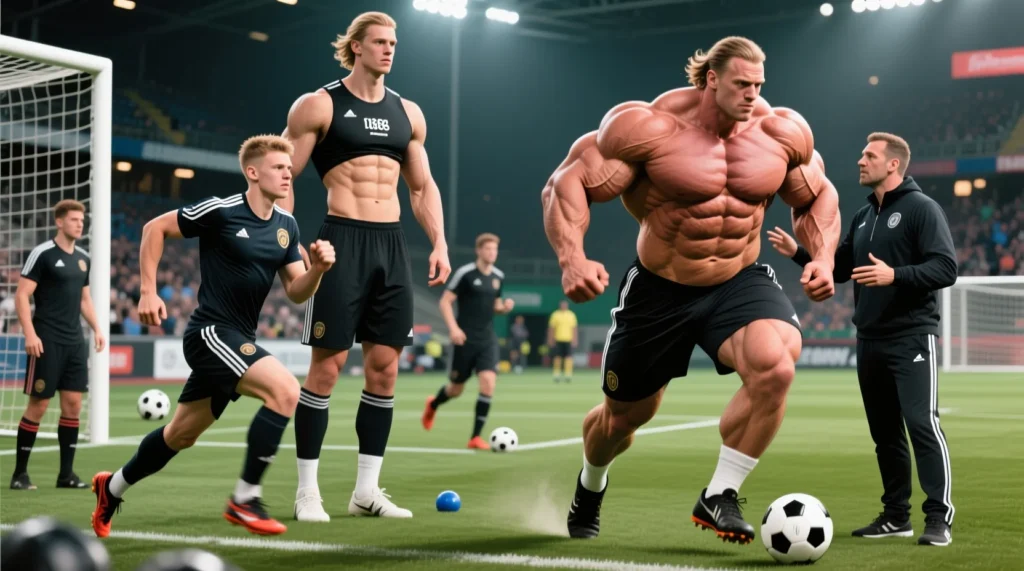 Мощная мускулатура норвежца: какой идеальный эрлинг холанд вес для его взрывной скорости. - иллюстрация