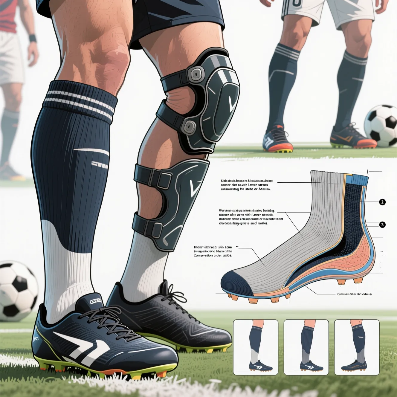 Особенности экипировки: зачем футболистам гетры и как они помогают фиксировать щитки.